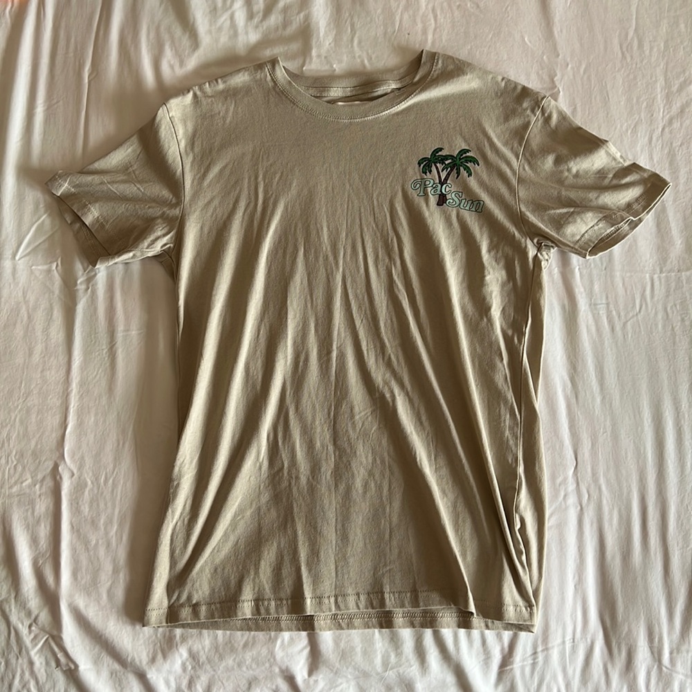 PacSun Graphic Tee Medium Beige with Palm Trees
